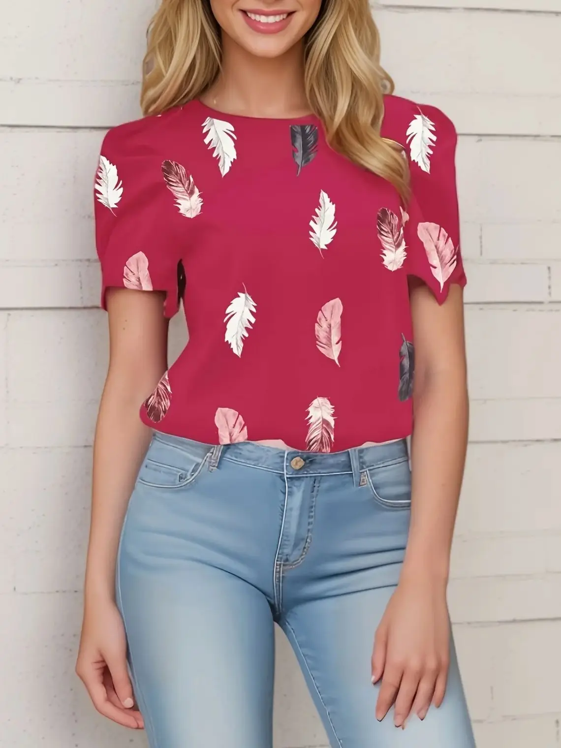 Элегантная неэластичная повседневная блузка в звездном стиле для женщин