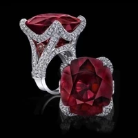 red zircon fine diamond ring cross border e commerce european and american female ring