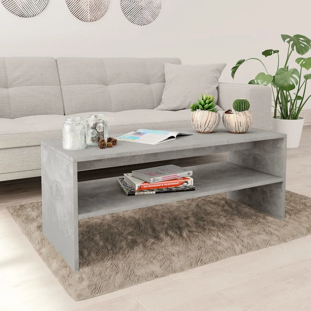 

Coffe Table Coffee Tables for Living Room Tables Casual Decor Concrete Gray 39.4"x15.7"x15.7" Chipboard