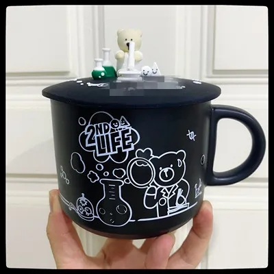 

Coffee lab environmental protection bear hot color change belt cover mug in 2020 environmental protection season