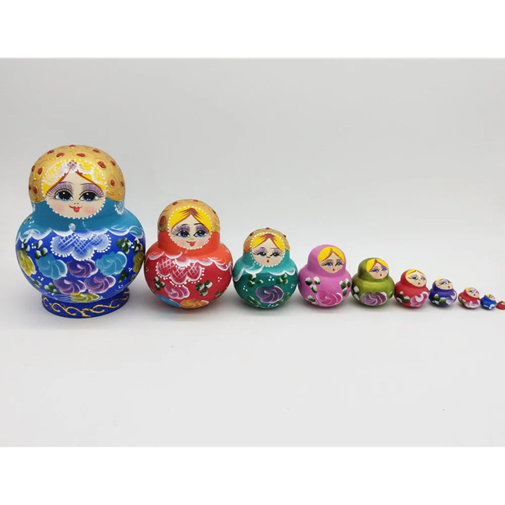 

10 Pcs Babushka Nesting Toys Stacking Toy Nesting Dolls for Kids Russian Set Wooden Stacking