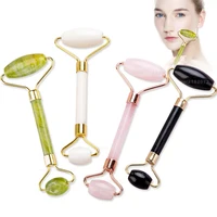 jade massager for face natural stone roller slimming guacha scraper facial tools for chin neck beauty skin care lift tools green