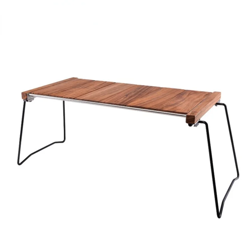 

Outdoor camping foldable picnic wood desk portable folding table Barbecue self-driving tour table