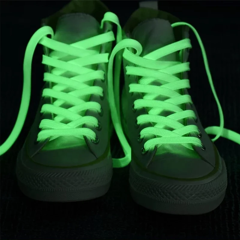 2pcs Luminous Shoelaces for Kid Sneakers Men Women Flat Canvas Sports Shoes Laces Glowing In The Dark Night Reflective Shoelace