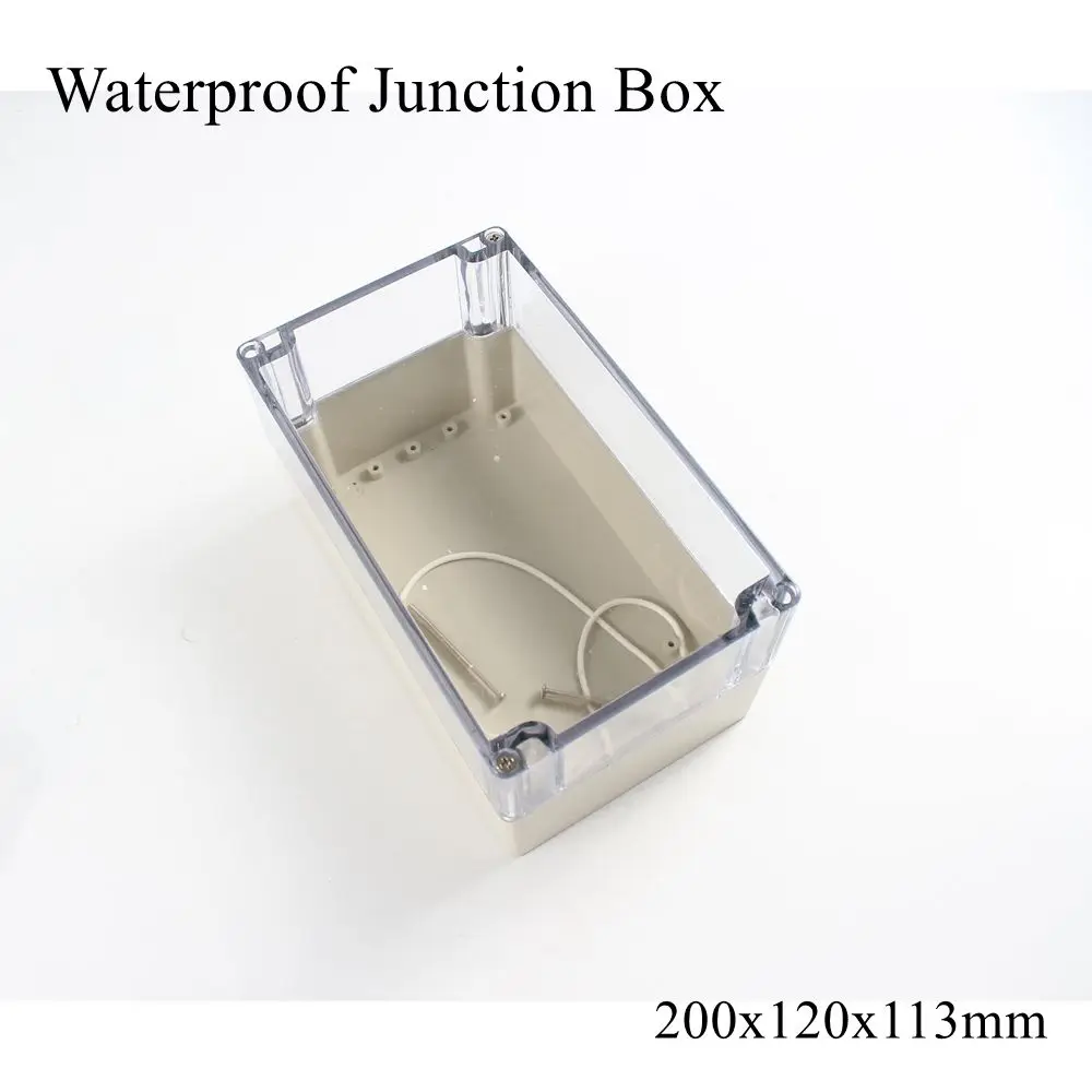 Распределительная коробка 200x120x113 мм, ясное прозрачное покрытие IP65 ABS PC, водонепроницаемый пластиковый корпус, чехол для инструмента, для улицы