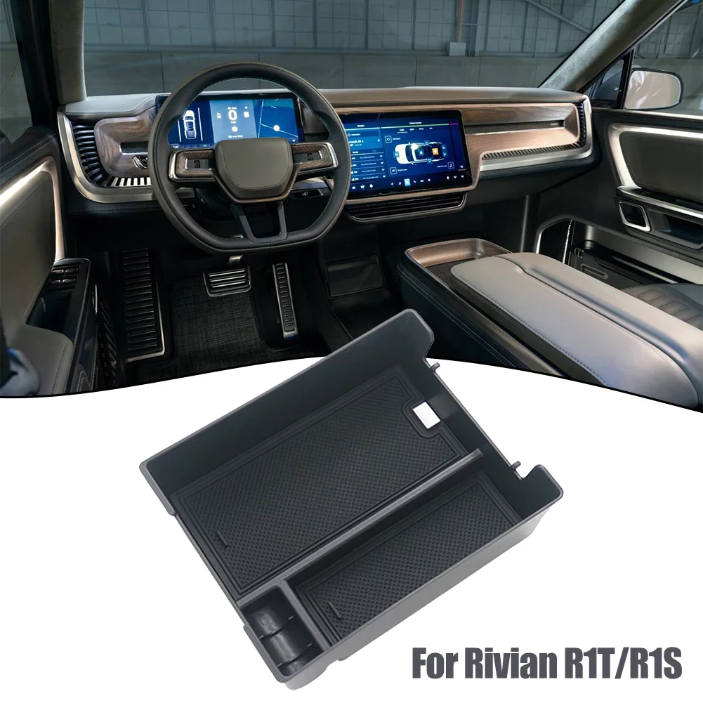 

Auto Car Armrest Storage Box Auto Interior Parts Black For Rivian R1T/R1S Storage Box 1 Piece Armrest Box None