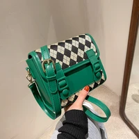 vintage fashion small pu leather crossbody bag for women 2022 luxury brand designer one shoulder handbag and purses in trend