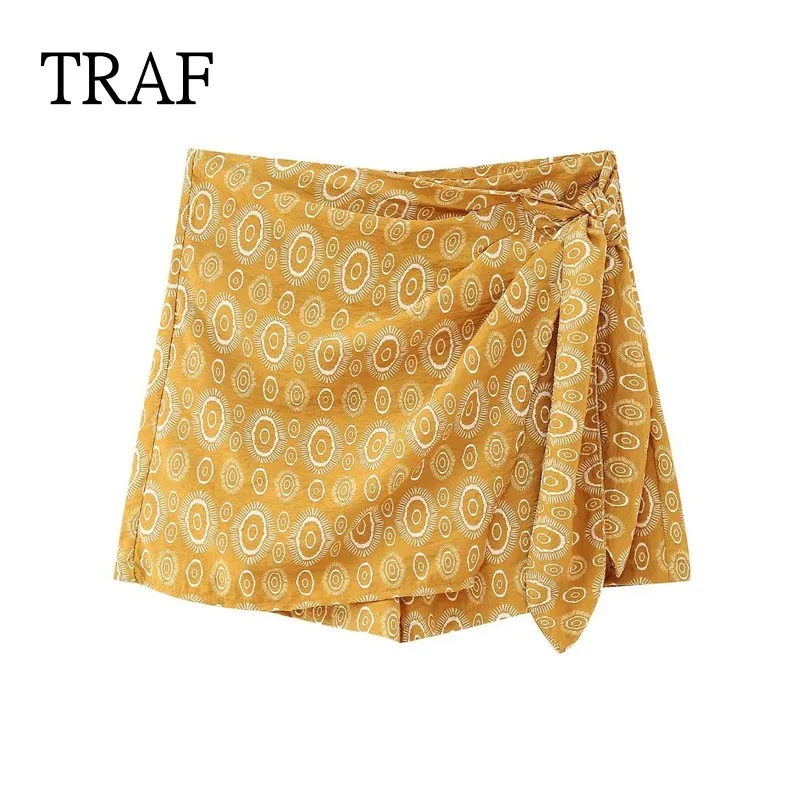 

Юбка-шорты Женская Летняя асимметричная с рюшами и бантом