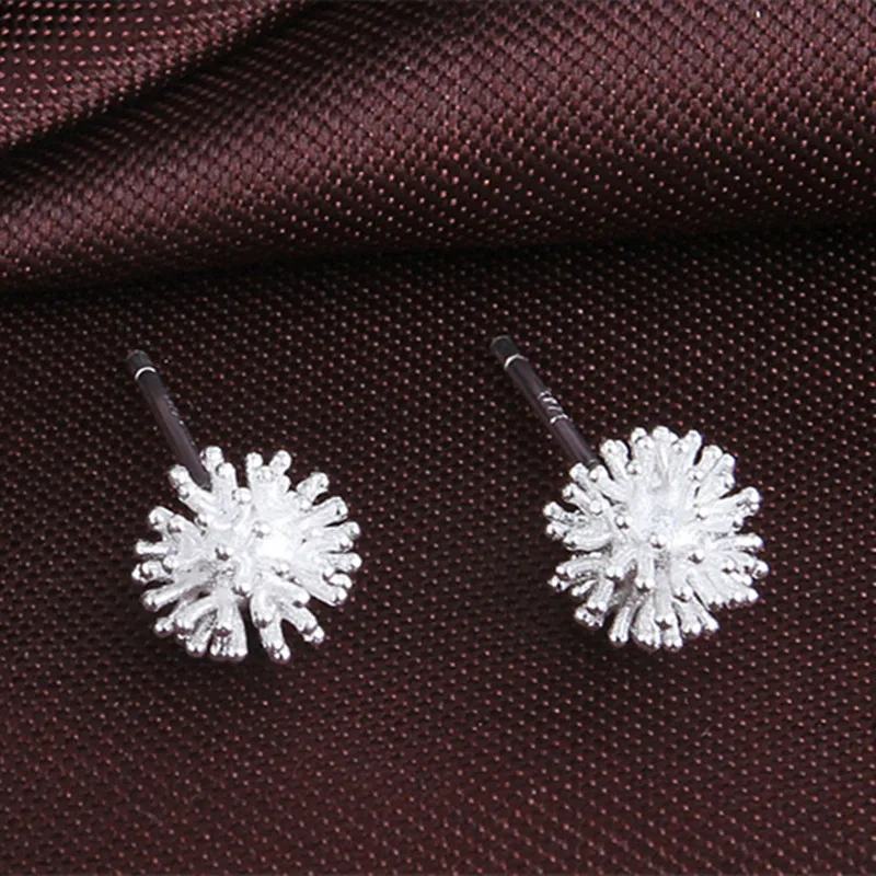 S925 серьги из чистого серебра со снежинкой цирконием и бриллиантами модные