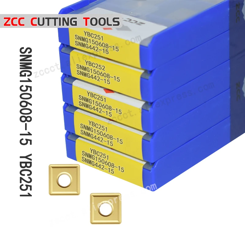 

50pcs ZCC Square Tips SNMG150608-15 Cemented Carbide Insert SNMG 150608 For Medium Cut of Steel