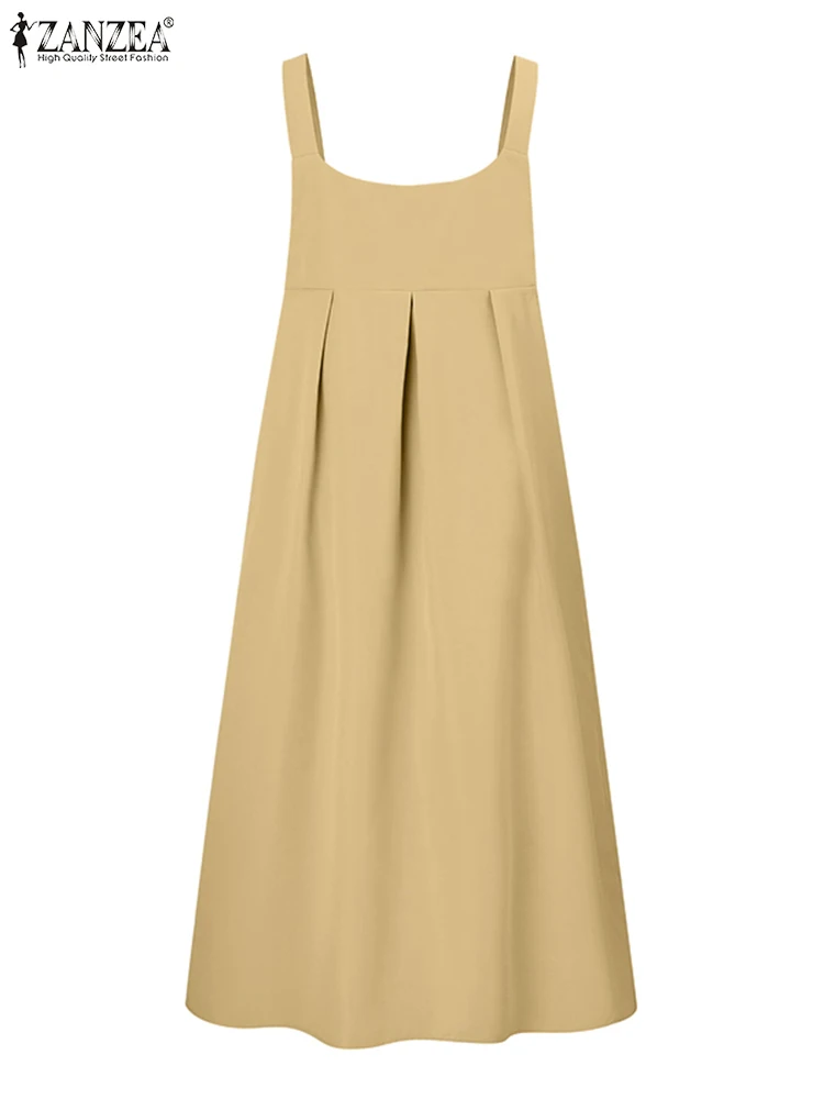 Летний элегантный комбинезон платье ZANZEA женский сарафан без рукавов винтажный