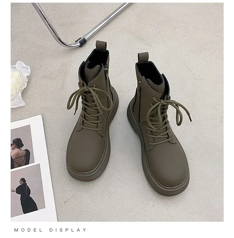 

short Boots 2021 Autumn New All-match Boots Thick-soled Knight Boots Single Boots Black Short Short British Style Short Boots