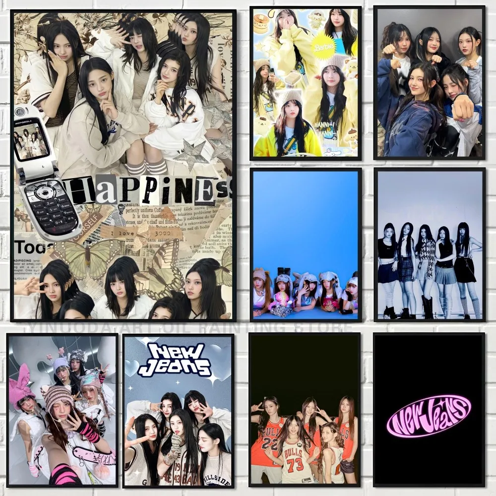 1 шт. Kpop N-newjeans плакат самоклеящееся искусство Настенный декор для кофейного дома