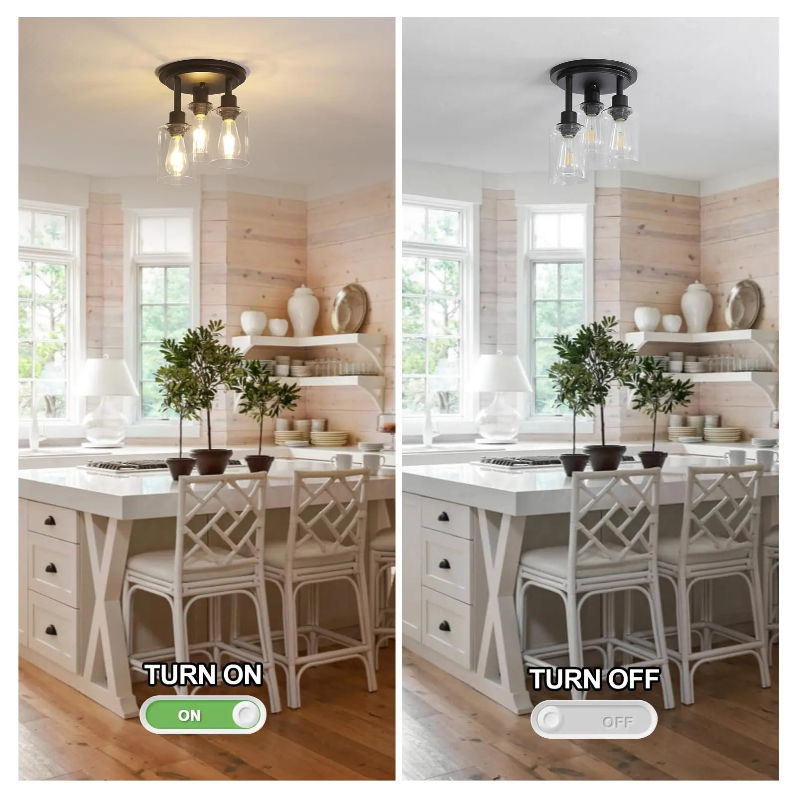 Lampa sufitowa do montażu podtynkowego 3 jasne szklane klosz matowe czarne wykończenie przemysłowa rustykalna oprawa gabinetu