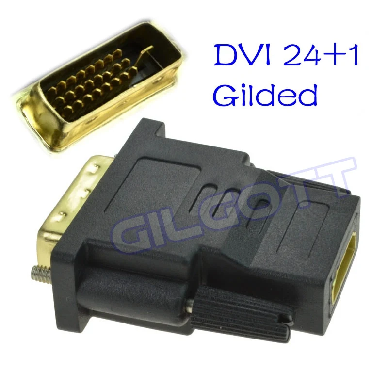 DVI to HDMI Cable Adapter HD 1080P DVI 24+1 Male to HDMI Female Gold Plated Connector Converter for Projector Laptop TV Box