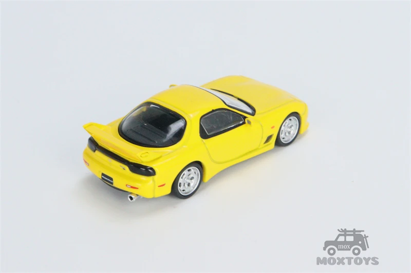 Tarmac работает 1:64 Mazda RX-7 (FD3S) Mazdaspeed A-Spec соревнования желтая слюда литая модель
