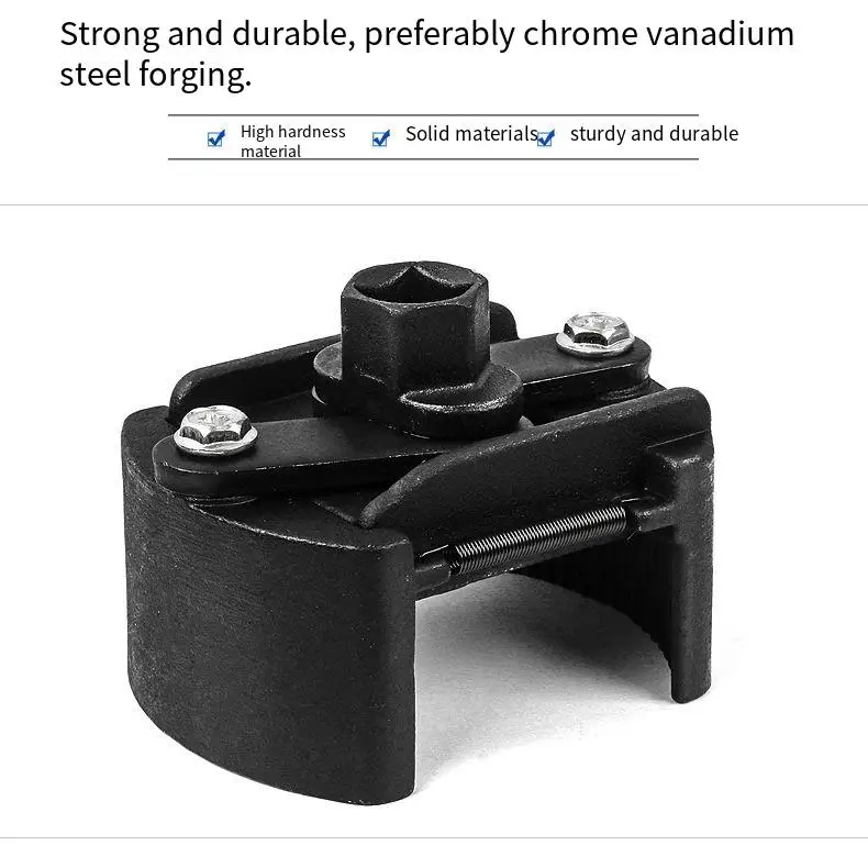 Универсальный Регулируемый ключ для масляного фильтра с двумя зажимами 60-80 мм