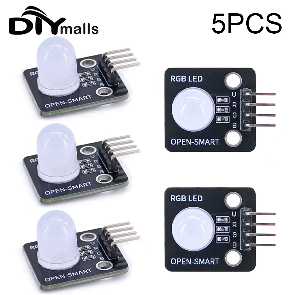 

5PCS OPEN-SMART 10MM Common Anode RGB LED Display Module 4-PIN Light Emitting Diode for Arduino