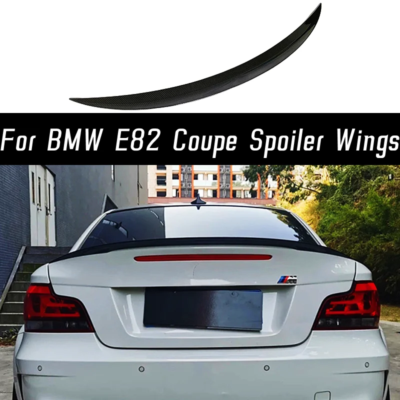 Rear Trunk Lid Boot Ducktail Spoiler Wings For 2006 07 08 09 10 11 12 BMW 1 Series E82 E88 Carbon Tuning Exterior Accessories