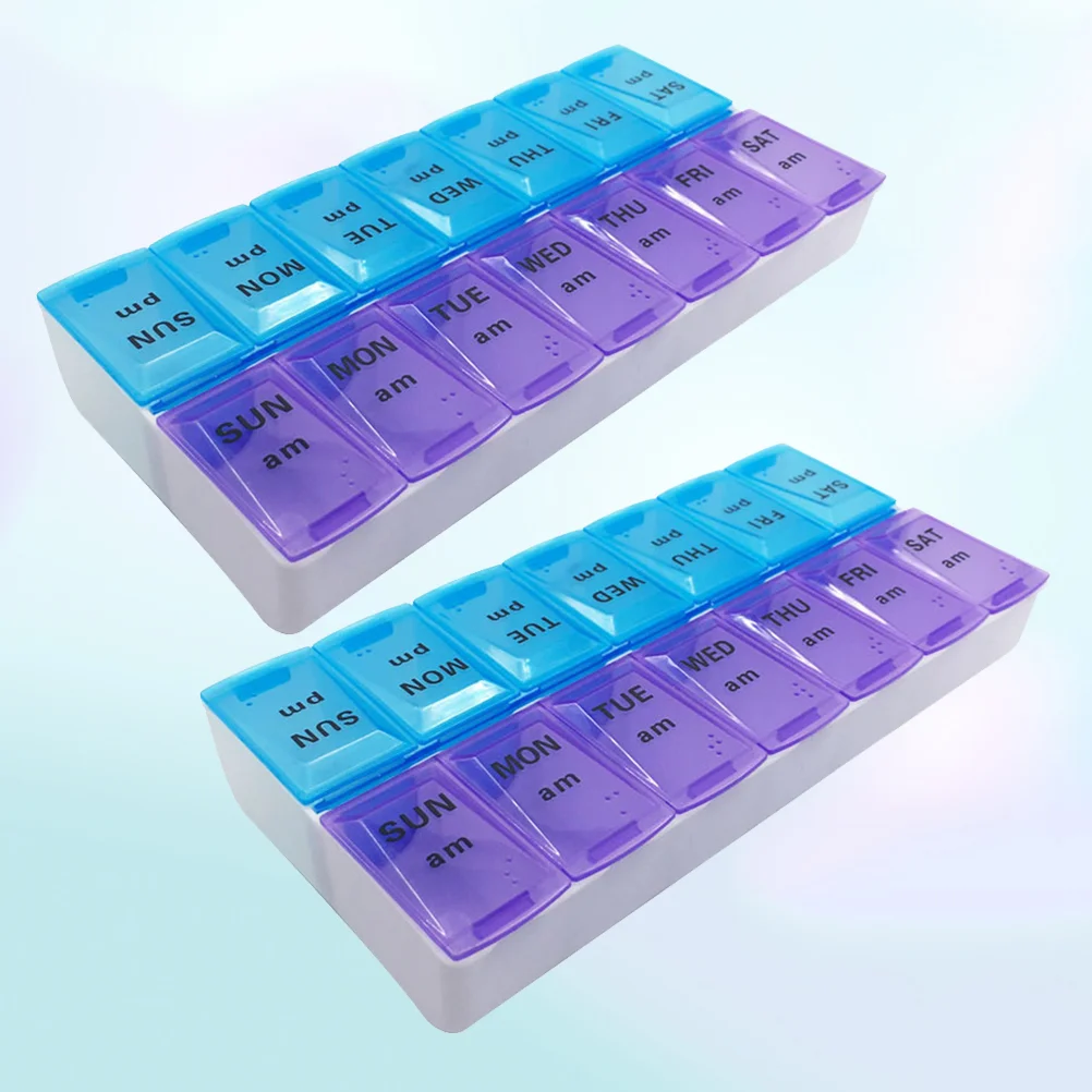 

2 шт., органайзер для лекарств, с 14 отделениями