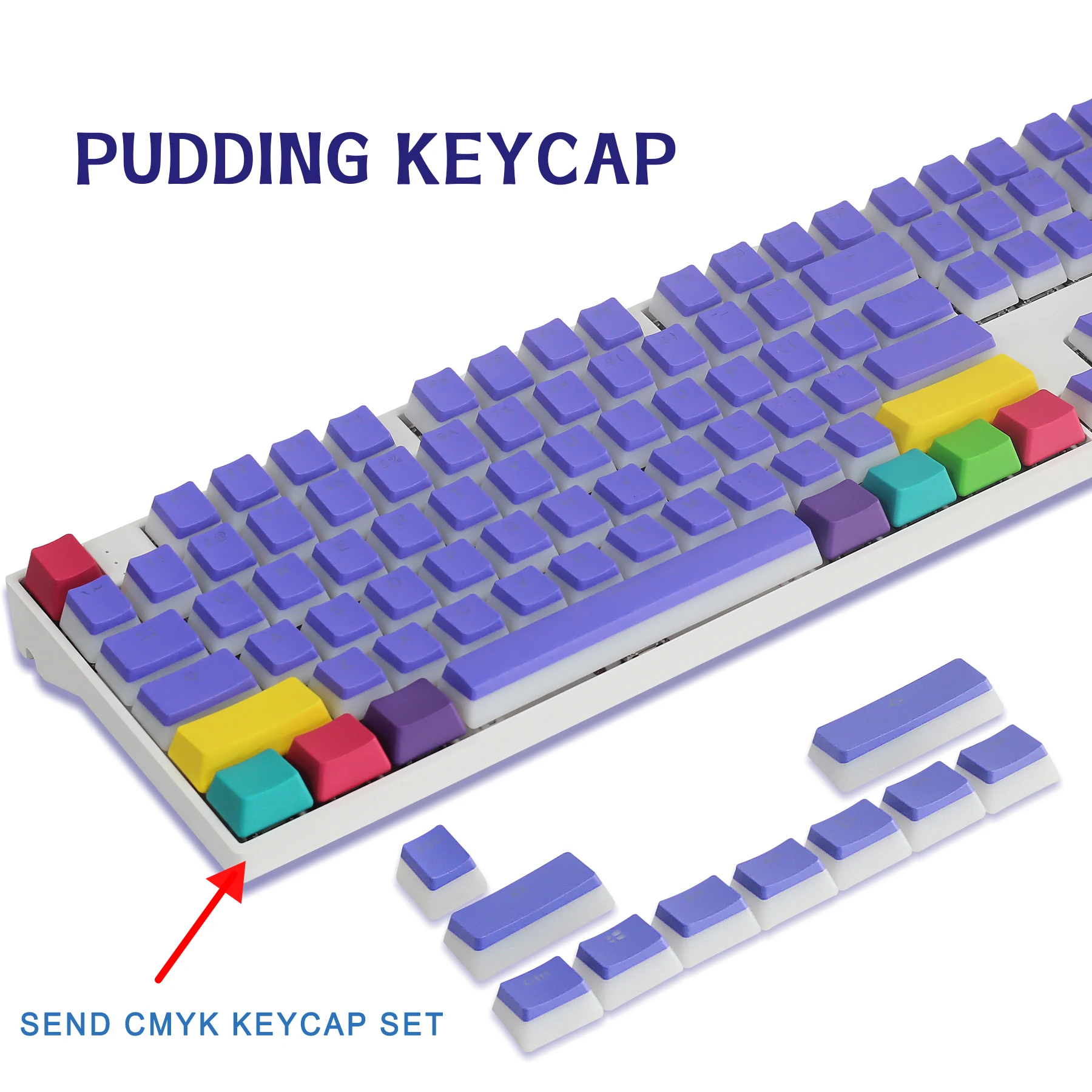 

Pudding Keycap With Blank CMYK Set Keycaps for Cherry MX Switch 108/104/87/61 Keys Mechanical Keyboards PBT OEM Profile Keycaps