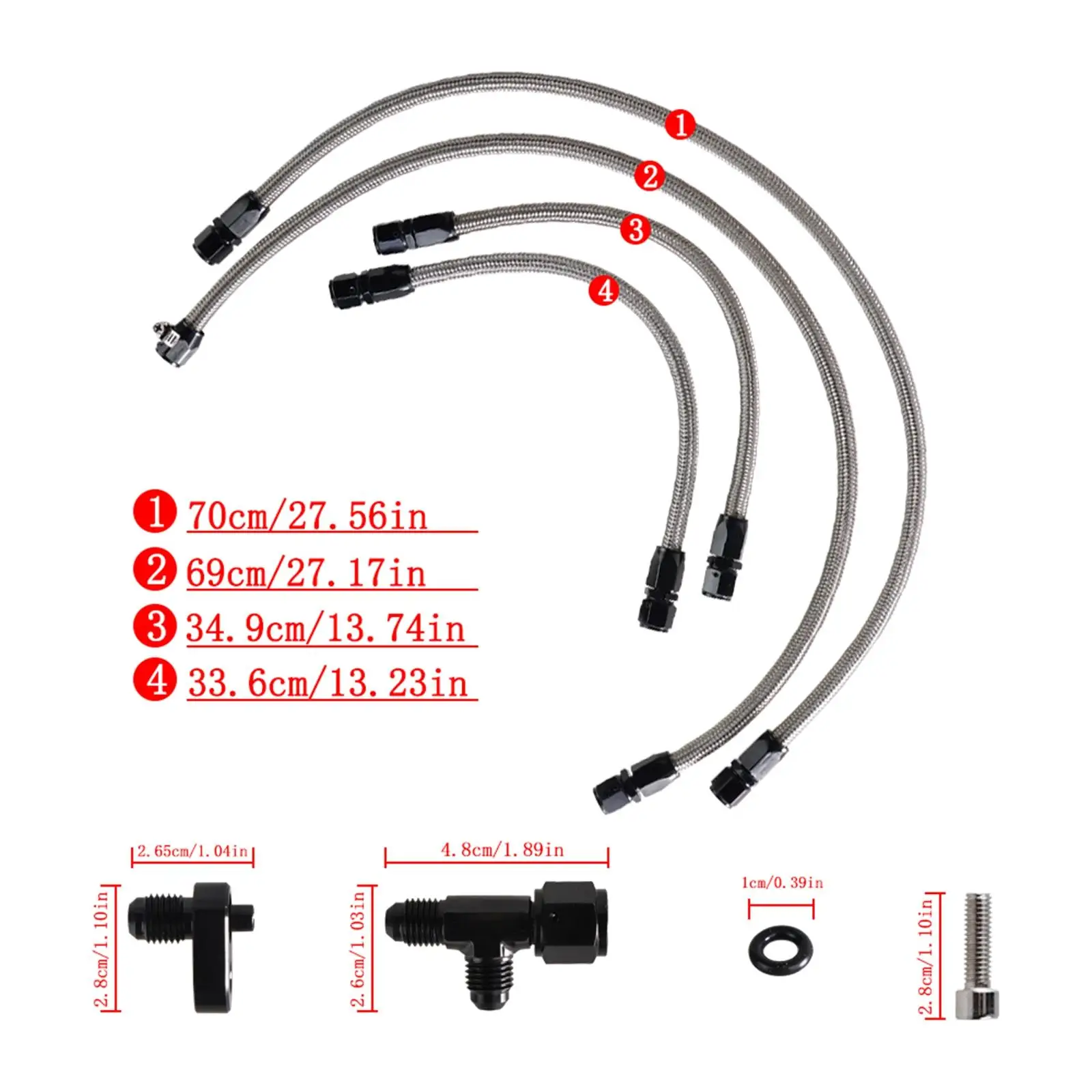 

Steam Vent Hose Kit Vents Adapters Kit Fuel Brake Line Engine Steam Hoses for LS LSX LS1 LS2 LS6 LM7 Replace Parts