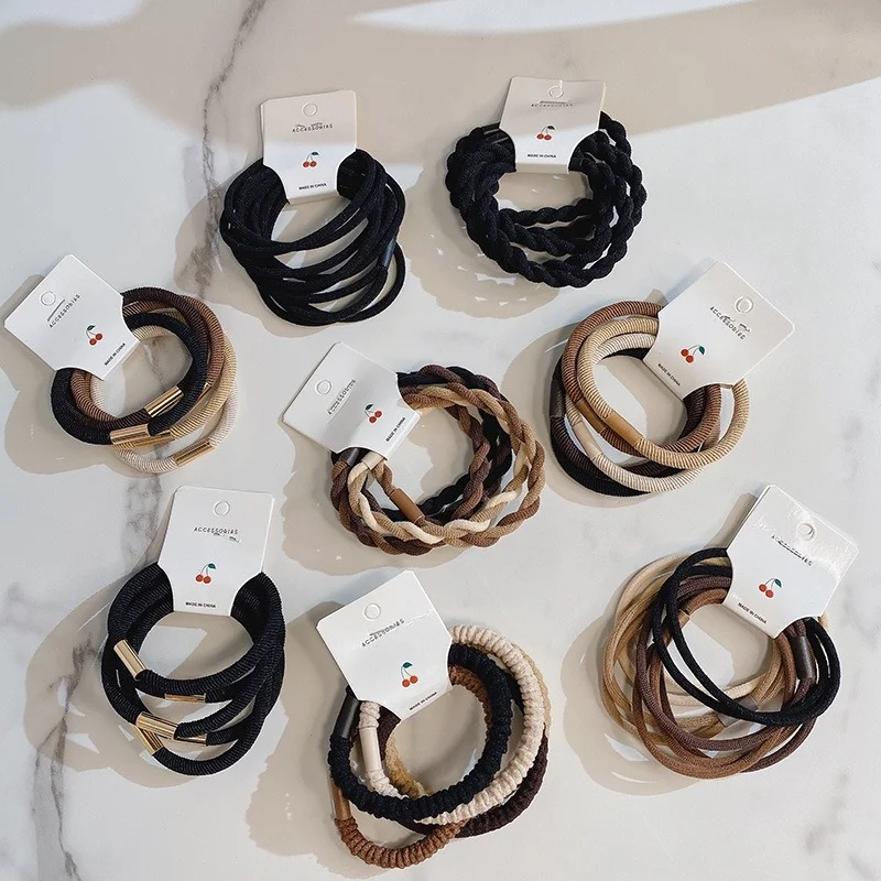 

5pcs/Set Women Girls Colorful Korean Nylon Elastic Hair Bands Children Ponytail Holder Scrunchie Headband Kids Hair Accessories