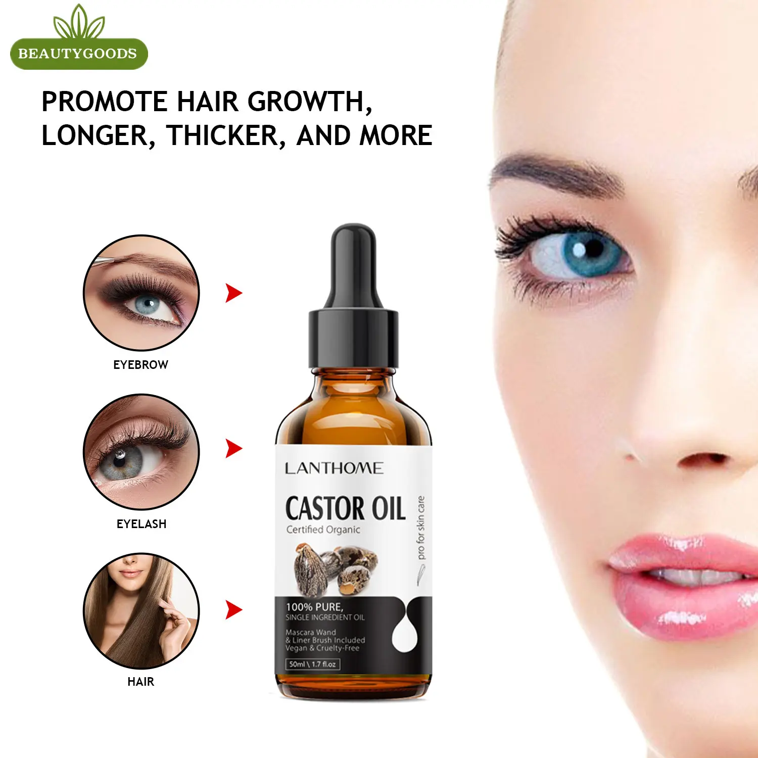 

1 Pc Eyebrow Growth Essence Eyelash Enhancer Thick Nutrient Solution Nourishing Hair Follicles Line Extension Dense Laydown