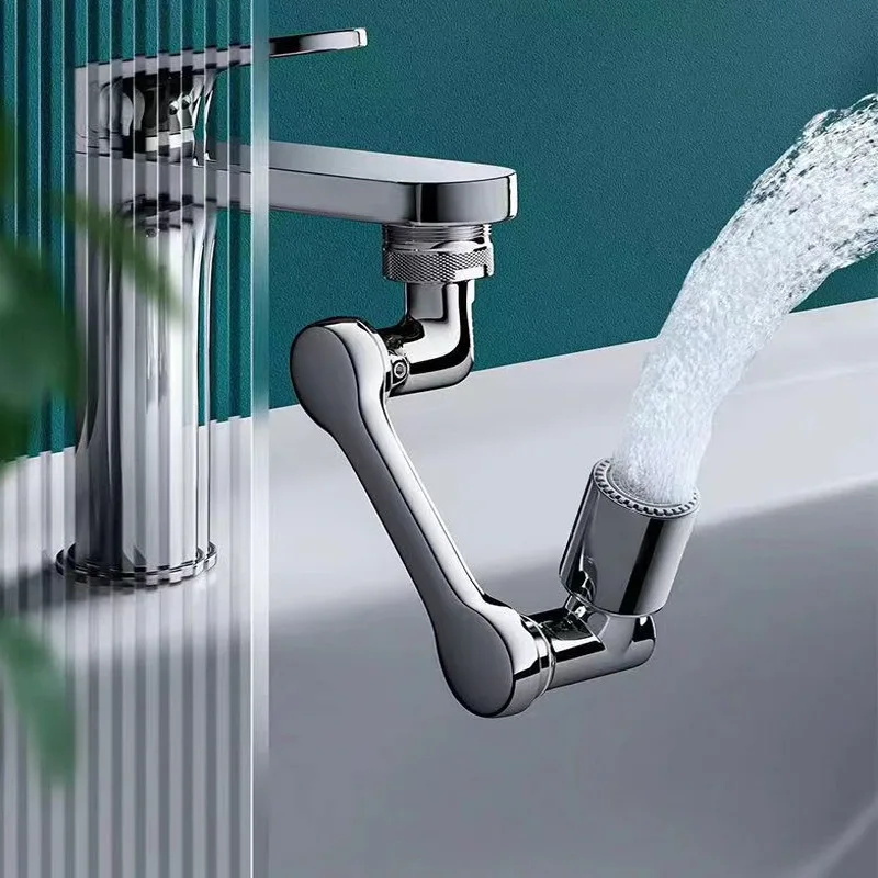 

Bathroom Basin Faucet 1080 Degree Universal ABS Lifting Splash Proof Faucet Toilet Face Brushing Rotary Extension Mechanical Arm