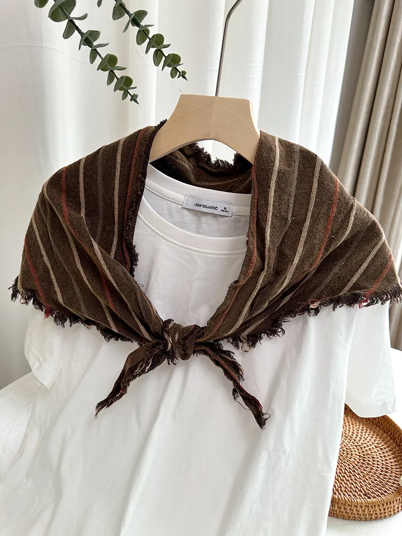 

Женский хлопковый шейный платок, в полоску