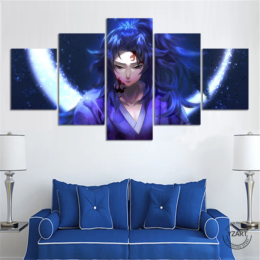 

Unframed 5 Piece HD Printed Kokushibo Demon Slayer Kimetsu No Yaiba Anime Poster for Home Decor Wall Art Canvas Poster Gift