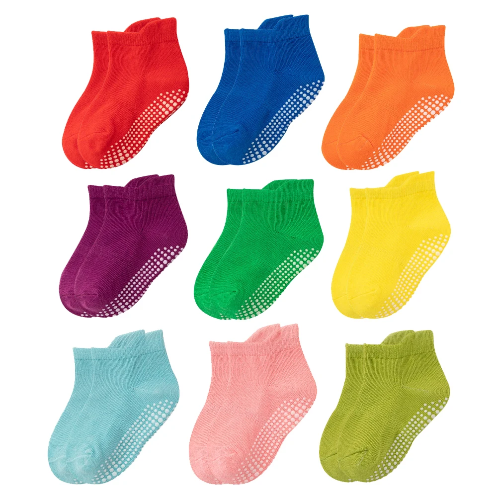 Calzini Per Bambini Antiscivolo Per Neonati Impugnature Per Neonati Bebe Girls Boys 6 Pack Antiscivolo Caviglia First Walker Calzini In Cotone Neonati
