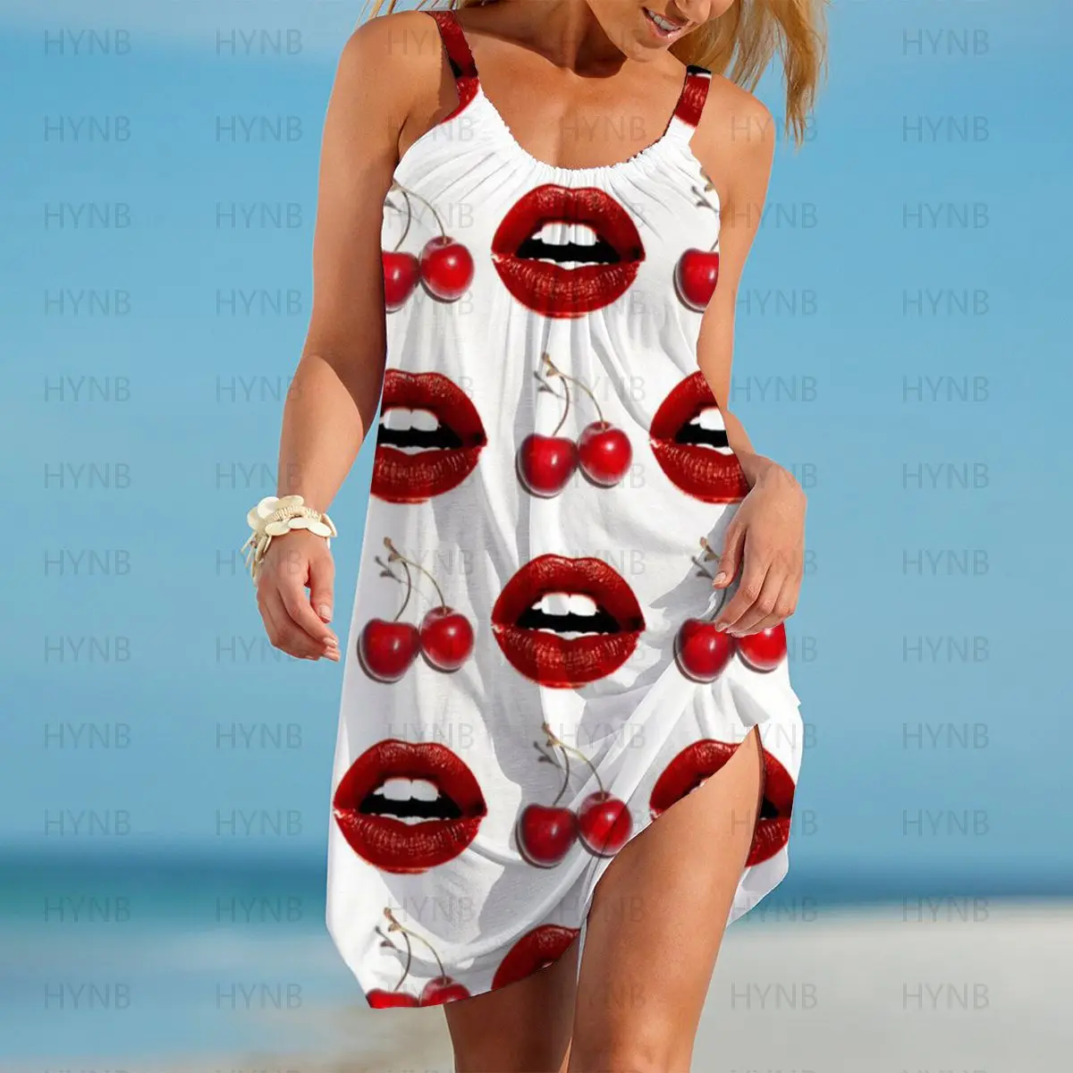 Loose Sexy Dress Dropshipping Party Dresses Taste Me Chic Elegant Woman Kiss Me Beach Red Lips Women's Free Shipping Sling Y2k