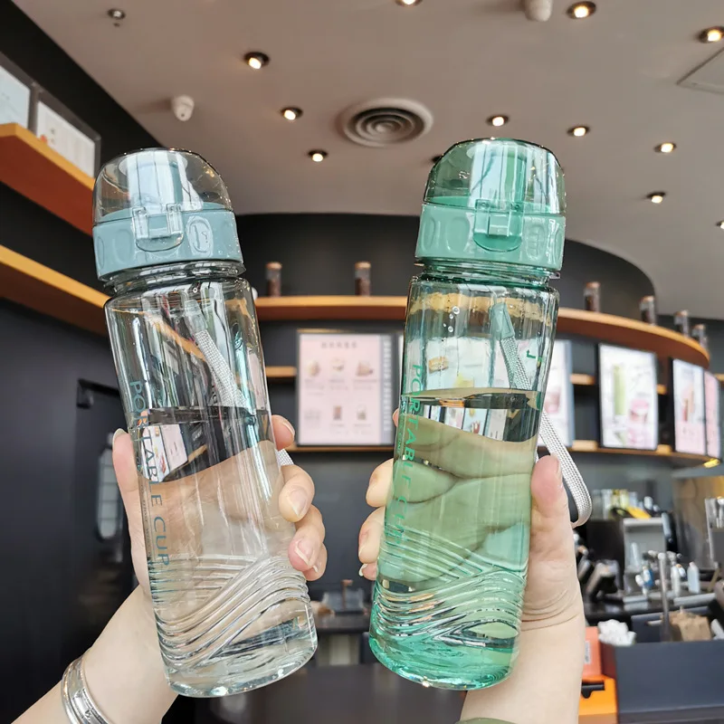 

New 520ml Plastic Water Bottle for Drinking Portable Sport Tea Coffee Cup Kitchen Tools Kids Water Bottle for School Transparent