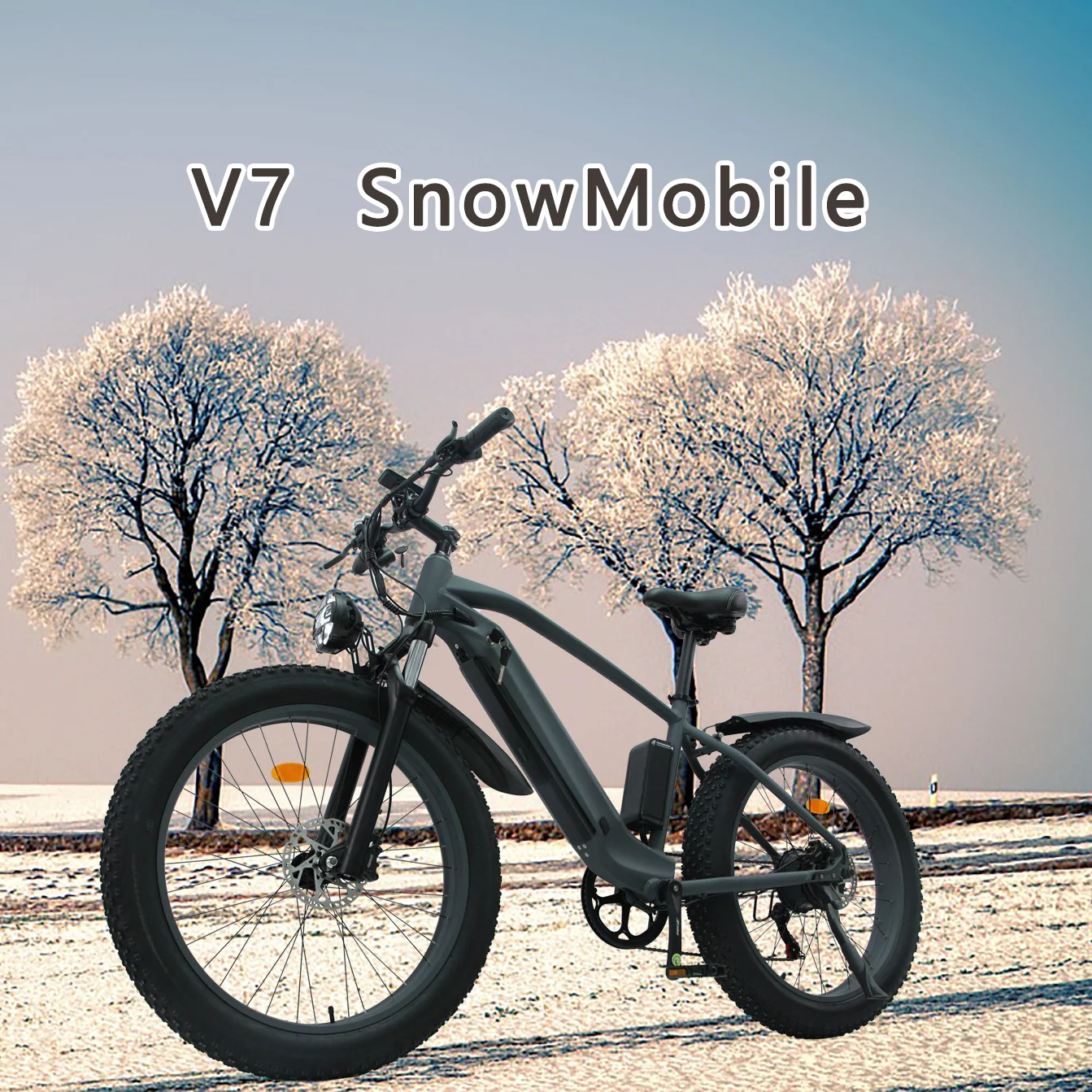 

SMLRO All Aluminum Front Fork Mountain Bike 26 Inch Fat Tire Snow Bike New V7 48V 1000W 16AH Electric Bicycle