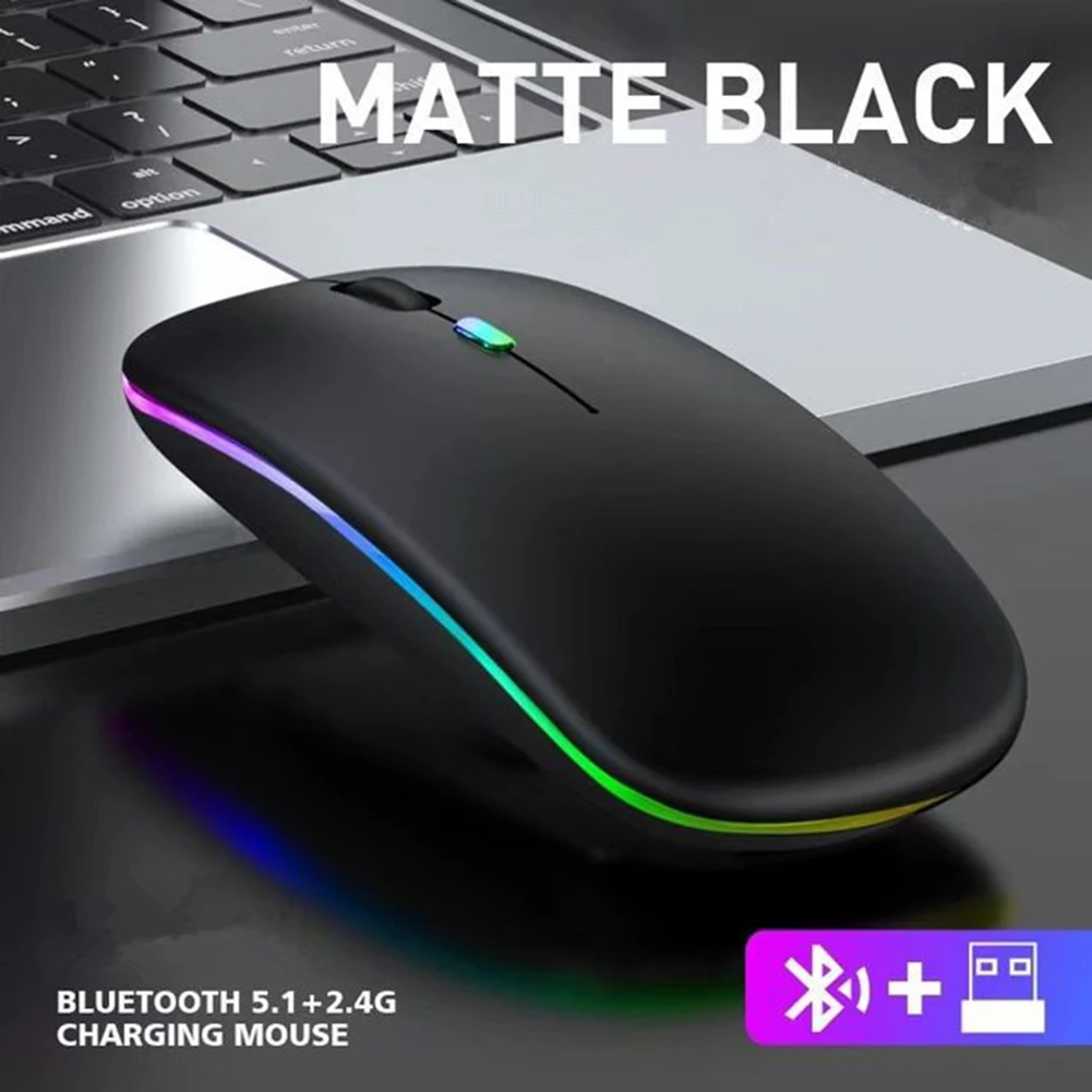 Bluetooth-Compatible Mouse With Matte/Glossys Color Long Distance Quiet Mouse For PC Notebook Laptops
