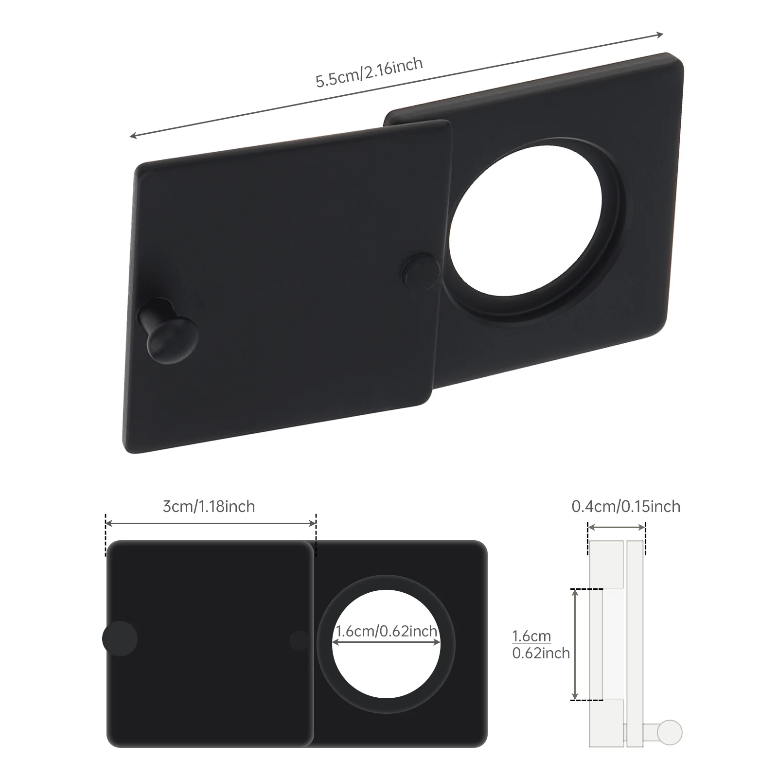 Квадратный дверной глазок из нержавеющей стали для дверного глаз диаметром 5/8
