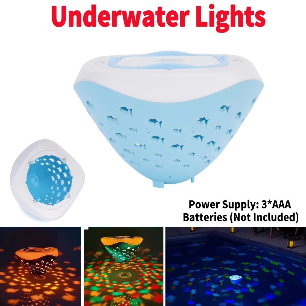 Разноцветные подводные огни с рисунком рыбы подводный диско-телефон 4 цвета