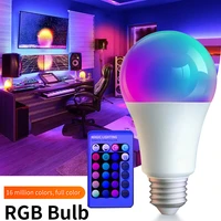220v e27 rgb led bulb lights 5w 10w 15w 20wrgbww light led lampada changeable colorful rgbw led lamp with ir remote control
