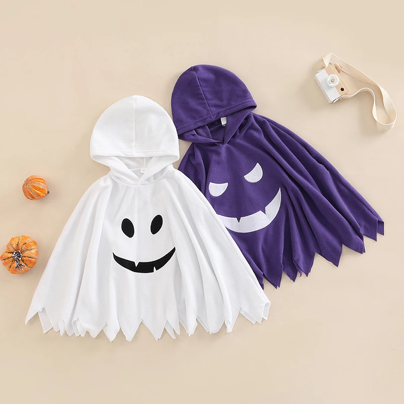 

Детская одежда, плащ на Хэллоуин, костюмы с капюшоном и изображением Призрака и лица, косплей, ролевые игры, детский праздничный наряд, детск...