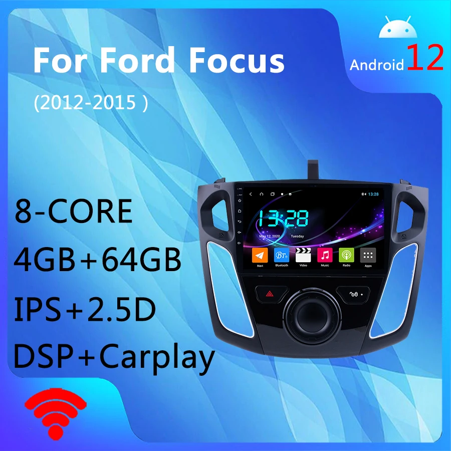 

Wanqi 8-ядерный 4 + 64 ГБ Android 2012 Carplay DSP RDS GPS-навигация автомобильный радиоприемник медиаплеер для Ford Focus-2015