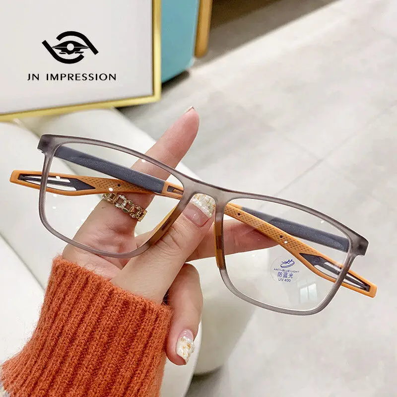 

New Silicone Two-color Glasses Sports Anti-blue Light Minus Glasses Men and Women Finished Myopic Glasses Minus1.0-minus6.0