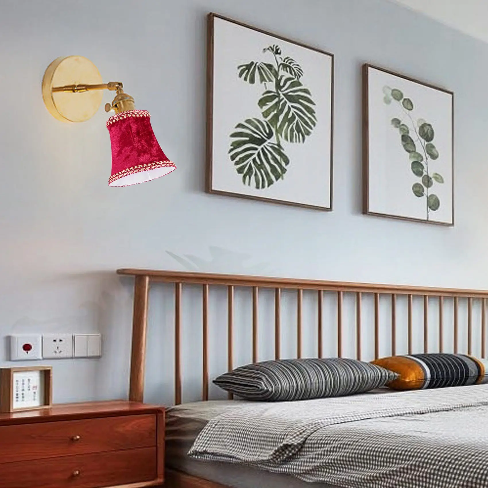 Тканевый зажим на абажуре абажур ручной работы E14 для современного европейского