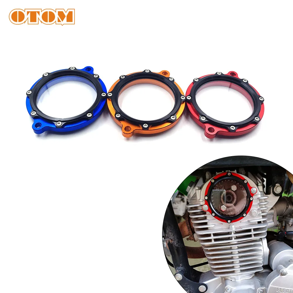 OTOM Motorcycle Engine Cylinder Head Timing Chain Cover CNC Aluminum Visible Transparent Protcetor Guard For HONDA TLR CB250D-G