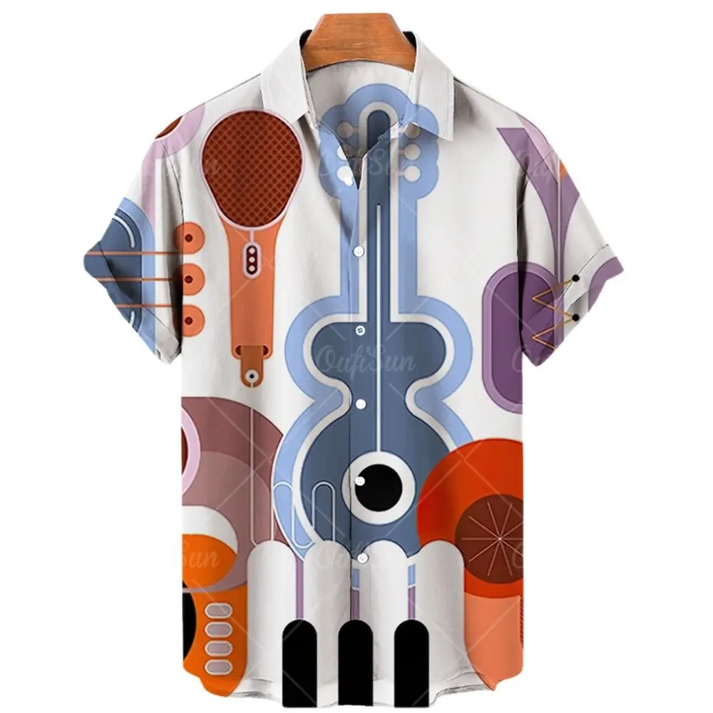 2022 Men's Hawaiian Shirt Coco Tree Print Short Sleeve Tops Lapel Shirts Single Button Men's Beach Casual Shirt 5XL