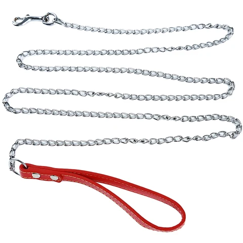 Металлическая цепь для собак S/M/L, со свинцовым шнуром, с защитой от укусов, ручка, металлическая цепь, для домашних животных, 2024