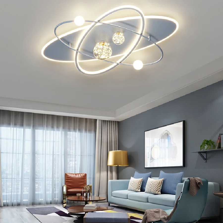 

Новая круглая Потолочная люстра с регулируемой яркостью для гостиной, спальни, кабинета, детской комнаты, потолочная лампа, дизайнерский кр...