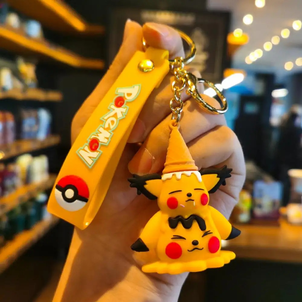 

Pokemon Keychain Pikachu Cute Doll Pendant Cartoon Action Figure Eevee Psyduck Rowlet Fashion Keychain Bag Keyring Birthday Gift