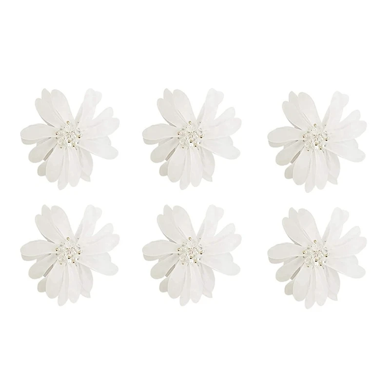 

Набор из 6 застежек для салфеток с матовыми лепестками, кольца для салфеток ручной работы для свадьбы, Дня Святого Валентина, банкета, декор для стола на день рождения