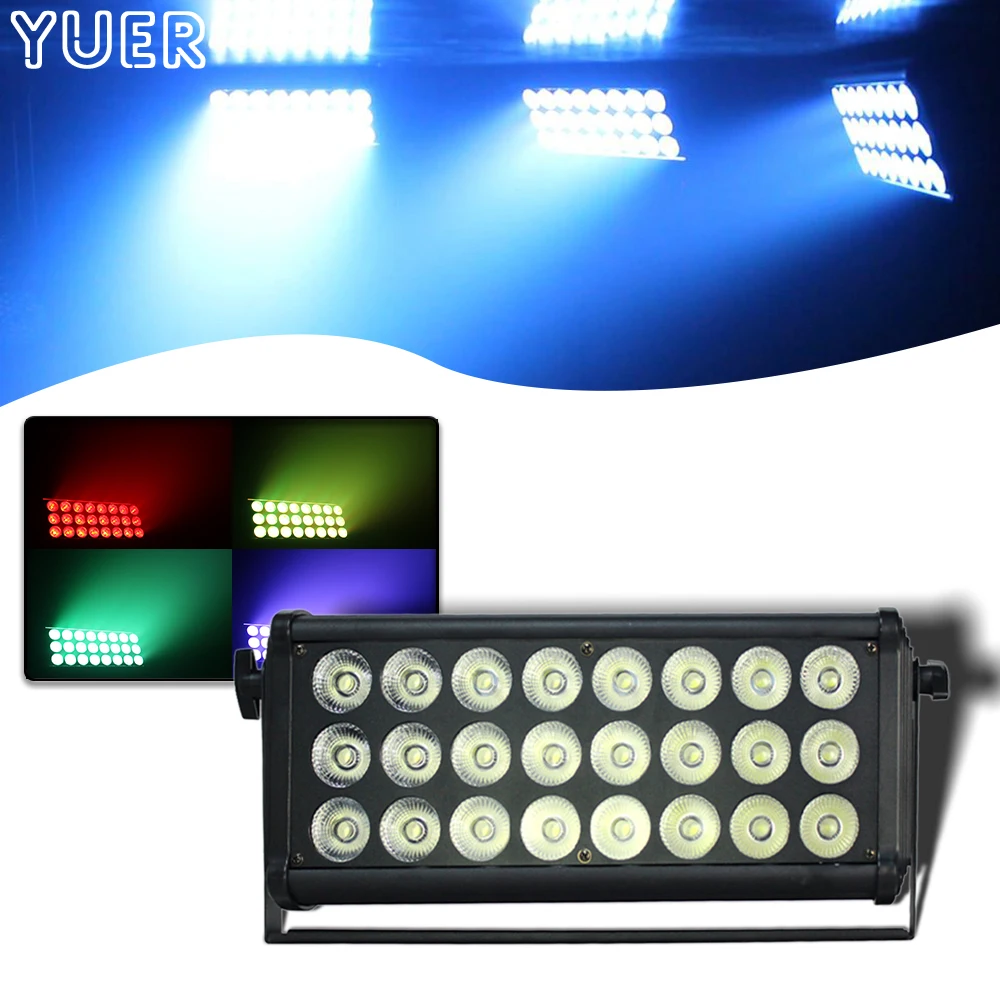 

YUER Новый светодиодный светильник для вечеринки s 24X4W плоский светильник Par стробоскоп промывочный эффект приспособление RGBW 4 в 1 освесветильник для диджея для сцены дискотеки танцпола
